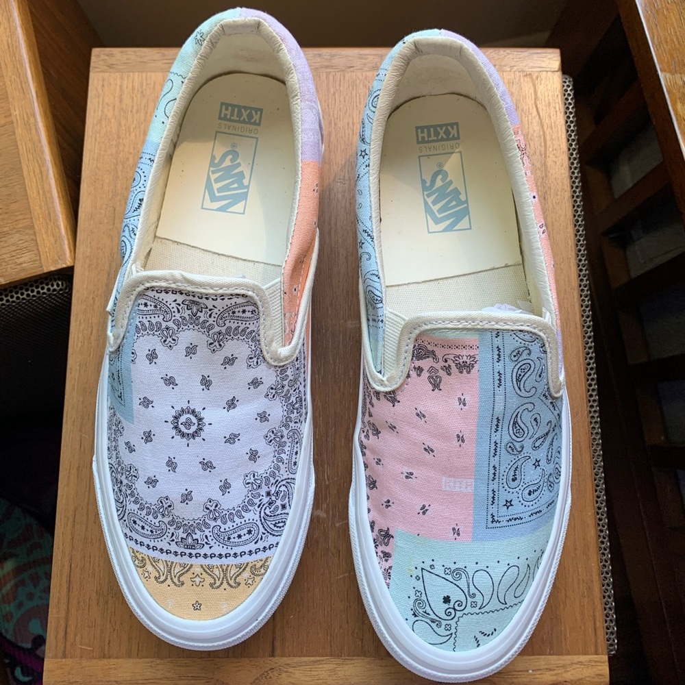 Vans x Kith Bandana Print pastel slip ons
